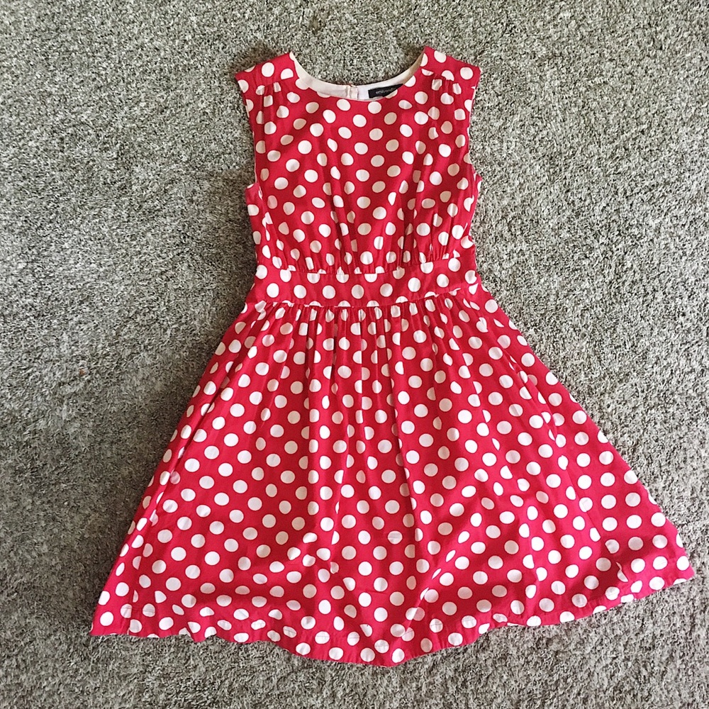 Emily and Fin red polka dot fit & flare dress - S